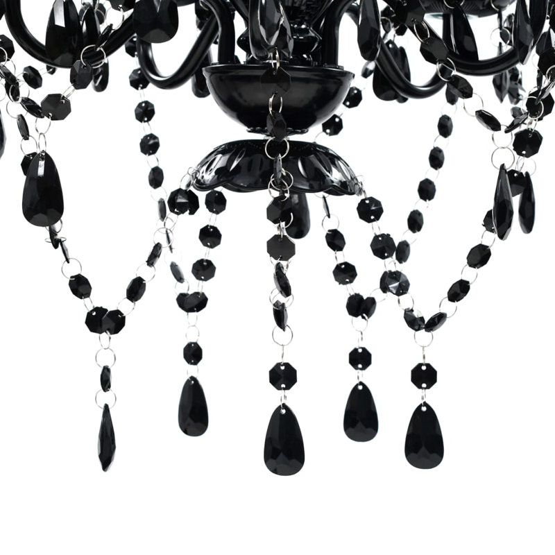 Tucci 5 - Light Glass Classic / Traditional Chandelier, Black