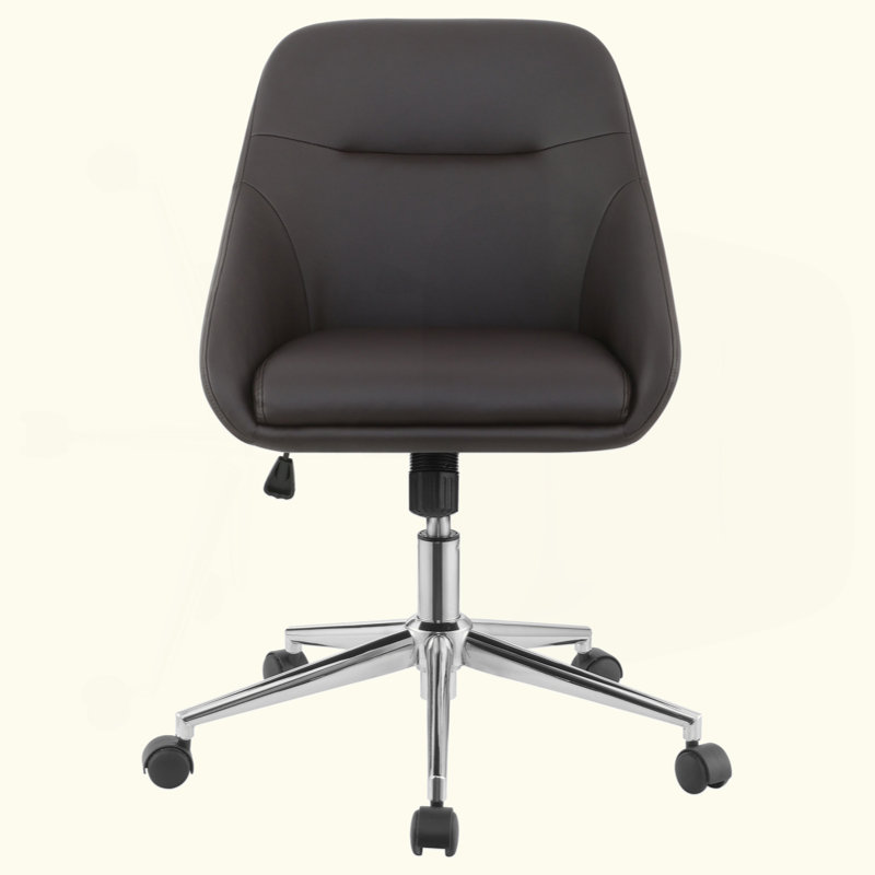 Upholstered Adjustable Home Office Desk Chair, Brown