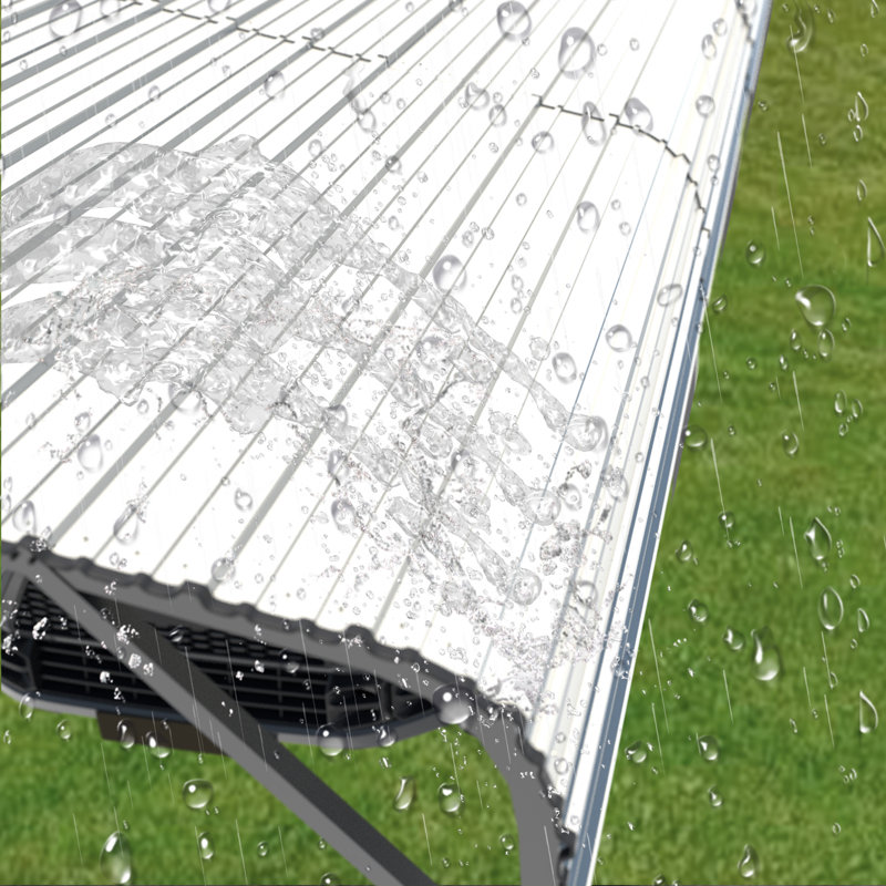 20 ft. W x 20 ft. D Heavy Duty Carport with Galvanized Steel Roof, Cream White