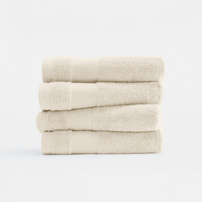 Ensemble de 4 essuie-mains 100% coton, Ivoire ivoire