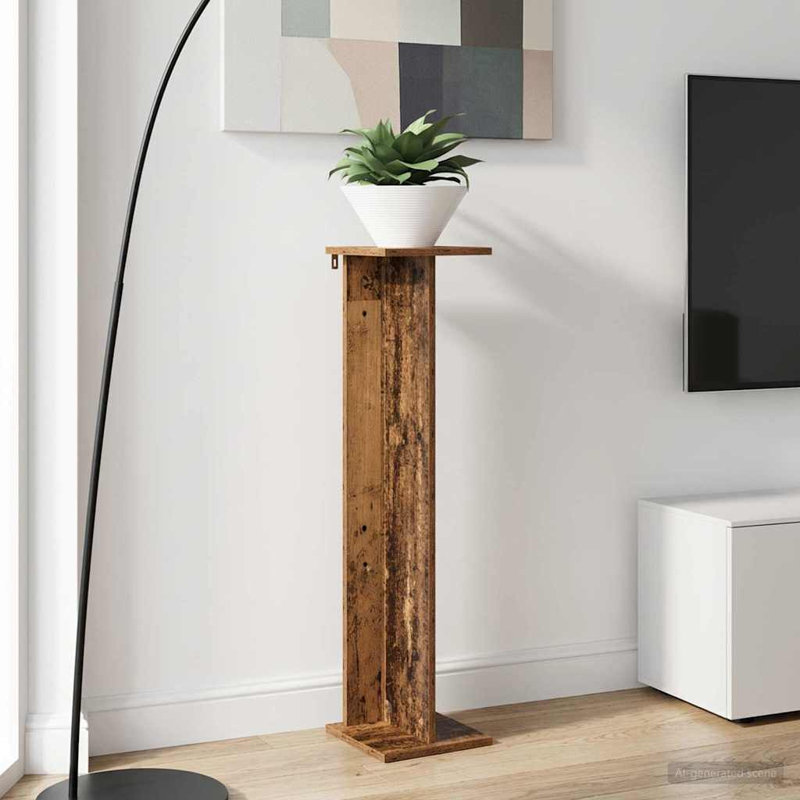 1 Tier Plant Stand, 100.5cm H x 25.5cm W x 25cm D, Old Wood