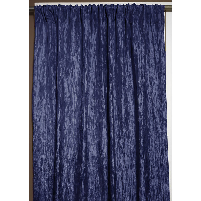 Panneau de rideau simple semi-diaphane avec passe-tringle Gyle, L 54 po x L 84 po, Bleu marine