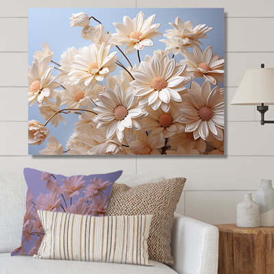 Marguerite blanche en fleurs, élégance 8 sur toile