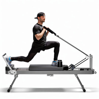 Extra Large Pilates Reformer - Équipement de remise en forme multifonctionnel avec cordons de résistance et rebond
