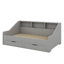 Lit de jour simple avec bibliothèques de rangement et deux tiroirs, cadre de lit en bois avec lit gigogne et conception de chargement USB-591051924