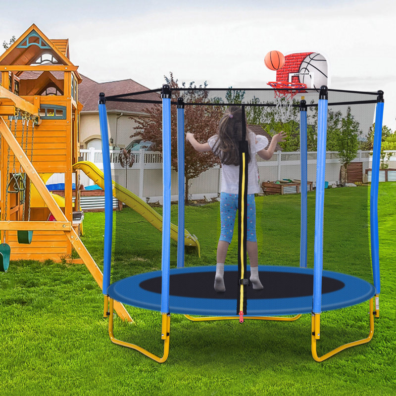 Trampoline pour enfants_76,5 po x 65 po x 65 po, Bleu
