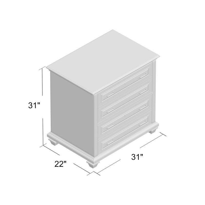 Dube 31'' Wide 2 -Drawer Solid Wood File Cabinet, Dove Tail Gray