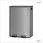 Poubelle double en acier inoxydable avec couvercle pour la cuisine, grande poubelle double et corbeille combinée, poubelles en métal pour la cuisine, seaux intérieurs en PP, rebord de doublure, gris mat-117172300