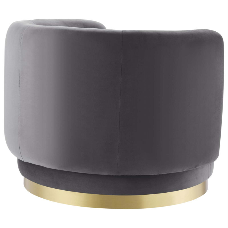 Fauteuil pivotant en velours Relish Performance Velvet Performance, Velours gris