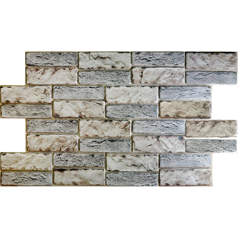 19" x 38" 3D Wall Panel (10-Pack), Dark Beige Grey