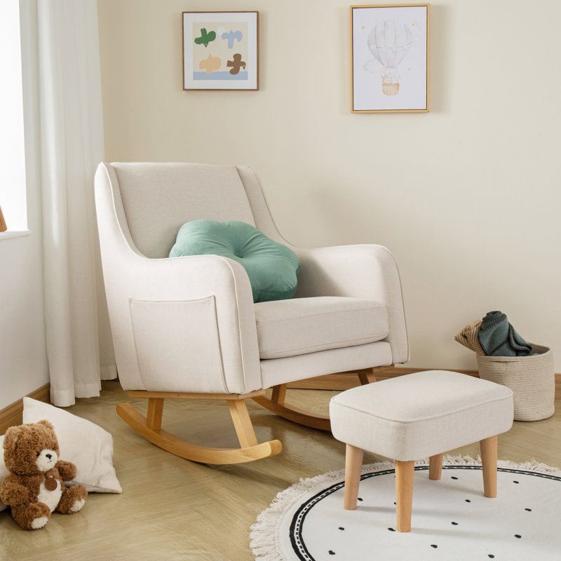 Babymore Ida Nursing Chair with Stool, Ivory