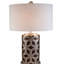 Lampe de table en polyrésine tissée de 29,5 po de hauteur, motif argent châtaignier