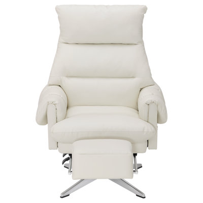 Reclining Facial Beauty Chair with 360°Swivel and Adjustable Footrest, Faux Leather