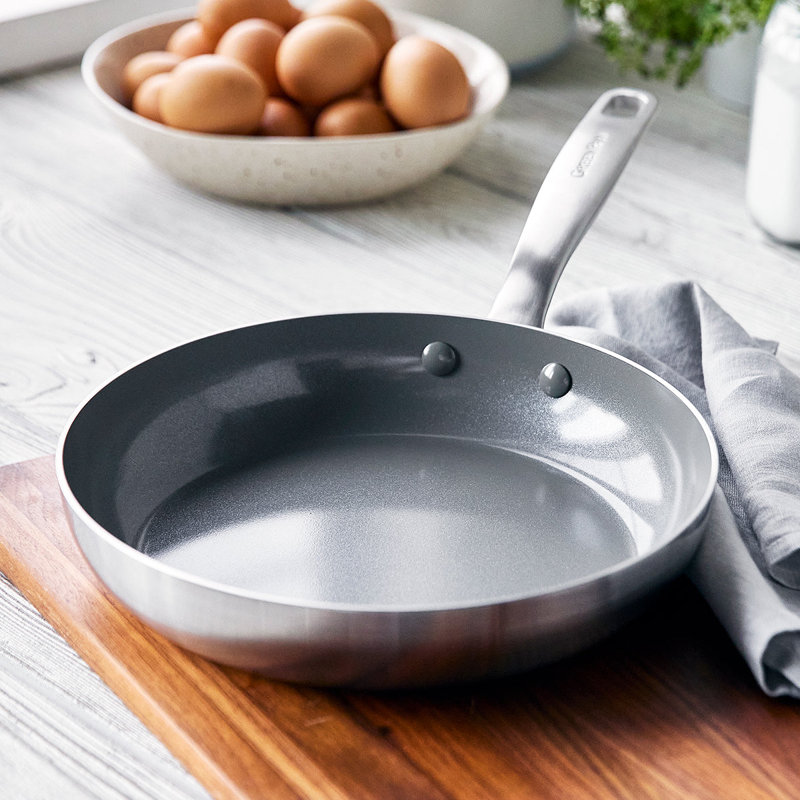 GreenPan Chatham Tri-Ply Stainless Steel Healthy Ceramic Nonstick 9.5" Frying Pan Skillet