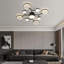 Luminaire de style lustre moderne 9 lumières 9 000 lumières DEL noir industriel 4000K