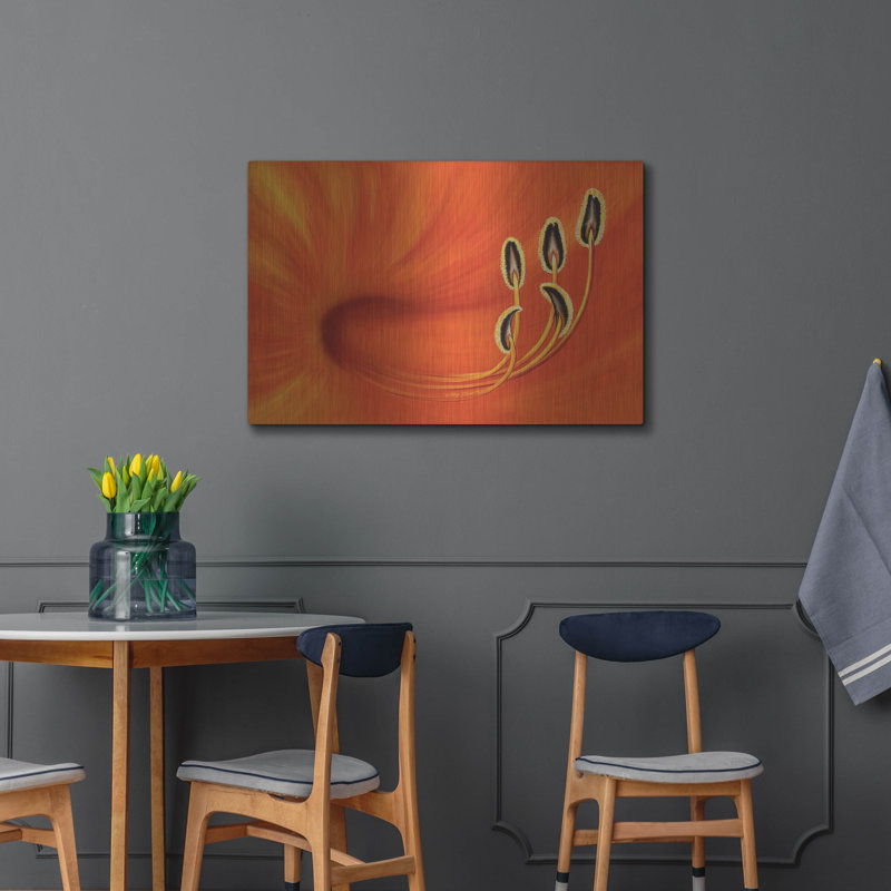  «Tiger Lily» par Olga Dorenko, art mural en métal, 36 po x 24 po, H 24 po x l 36 po