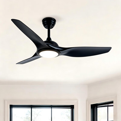 52" Black Ceiling Fan with Light