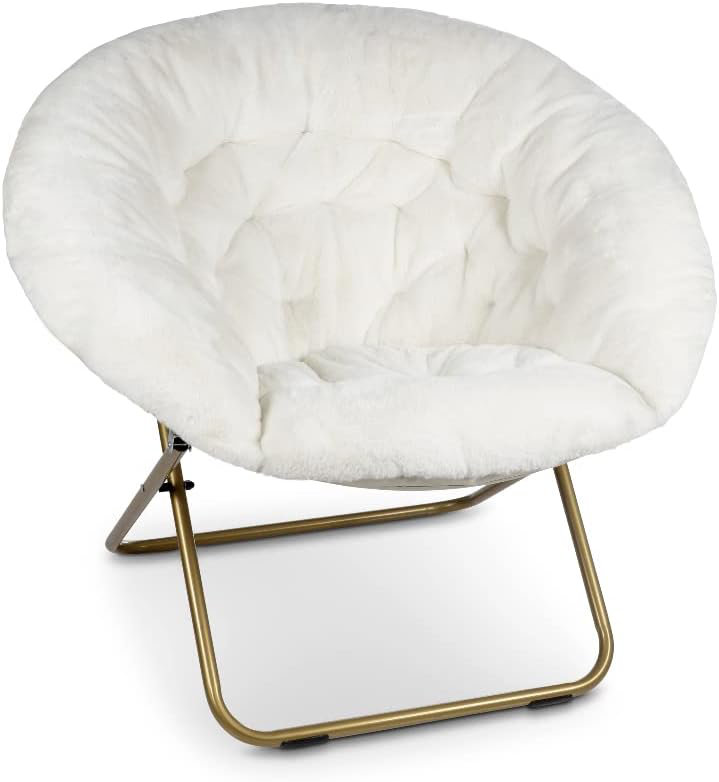Donamarie Upholstered Accent Chair, White Faux Fur