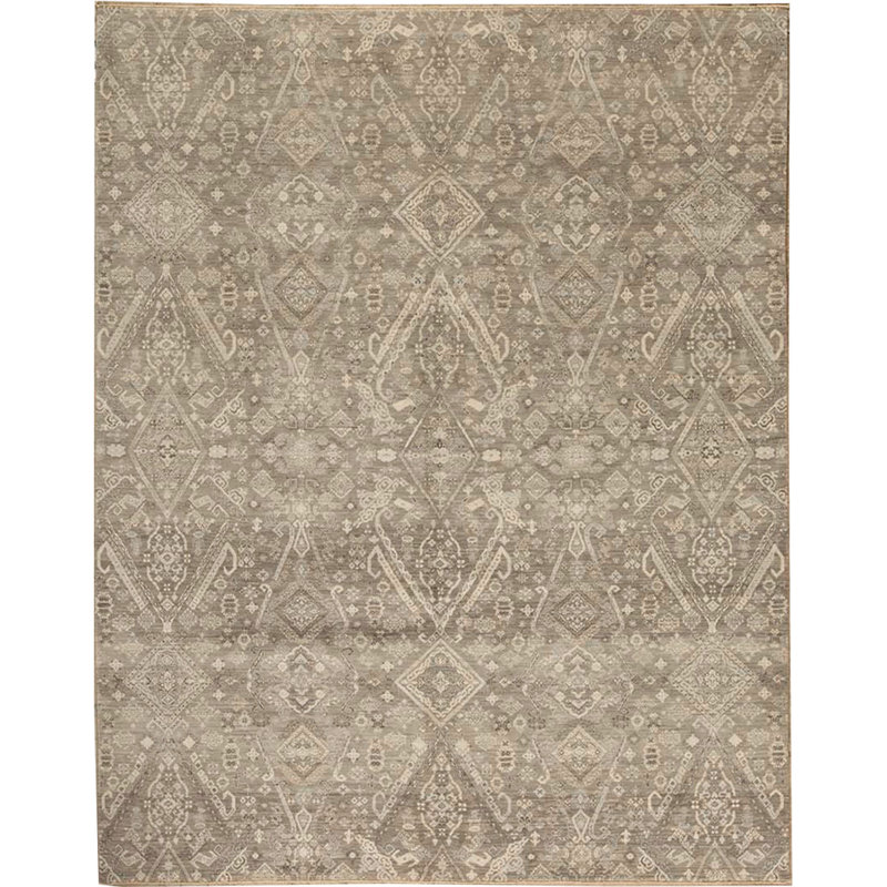 Tapis gris de haute qualité noué à la main