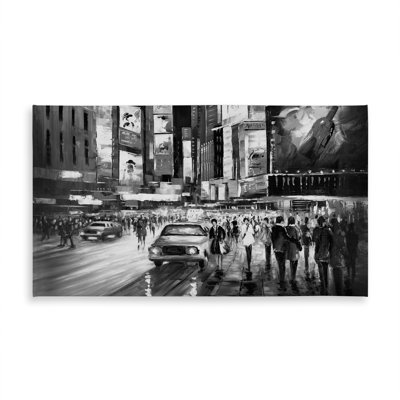 Times Square Monochrome Gray Tablecloth - Indoor/Outdoor Decor
