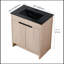 Meuble-lavabo autoportant avec lavabo en céramique noire et 2 portes d'armoire à fermeture en douceur