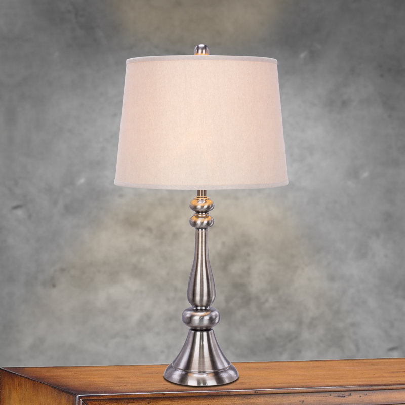Lampe de table Faxon, Nickel noir brossé