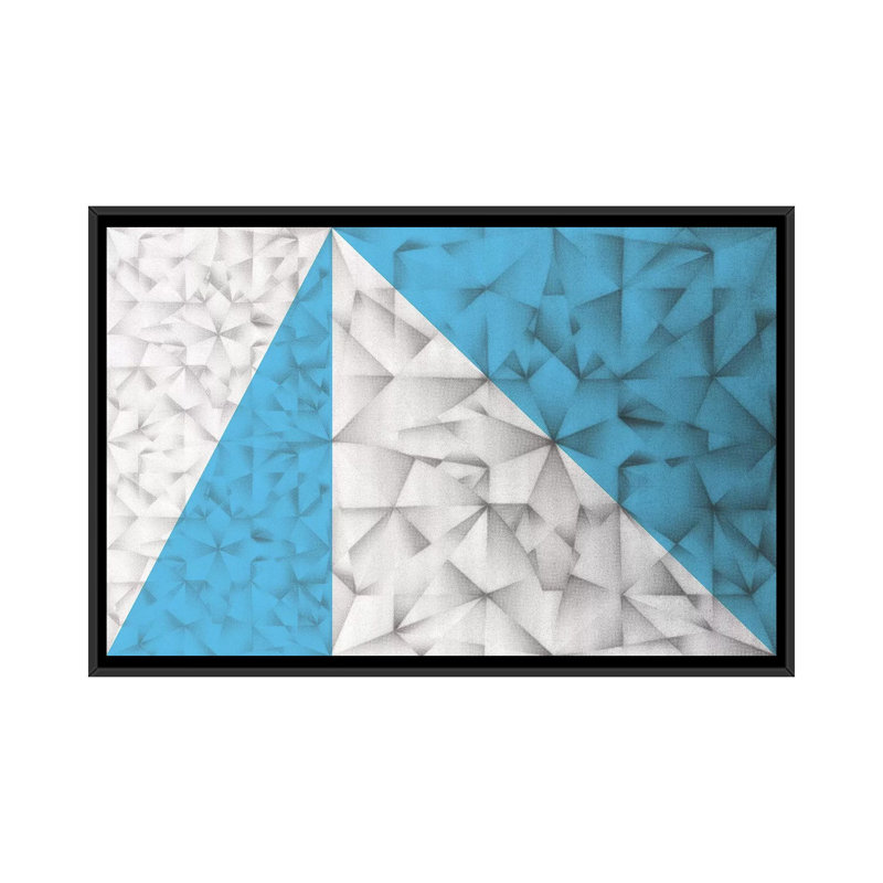 " Triangles Squared " by PI Studio, 18" H x 26" W x 1.5" D, Black Framed Canvas, No Mat