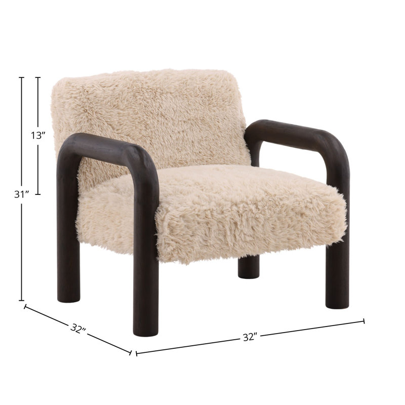 Johnson Faux Fur Occasional Chair, Sand, Sand