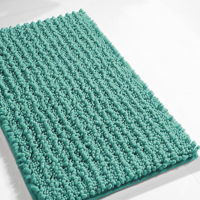 36"X24" - Turquoise Soft Cozy Plush Chenille Bath Mat Bathroom Rug