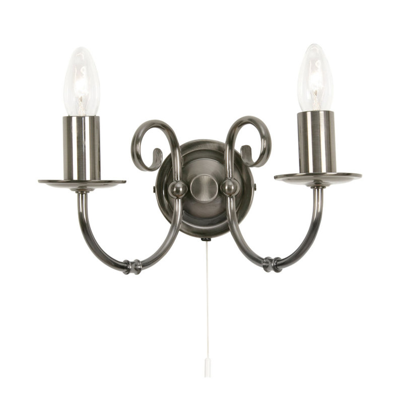 Bonifacio Candle Wall Light, Antique Silver