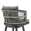 Tabouret de bar pivotant d'extérieur en aluminium Rinehart avec corde gris clair et coussins Earl Grey - ensemble de 2-631973777