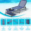 Méridienne réglable à 5 positions avec trous pour le visage et les accoudoirs, pliable pour la piscine, la plage, le patio et la pelouse (bleu foncé, 2 pièces)-419410182