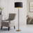 Lustre Modern Metal Floor Lamp with Gold Interior Shade and On/Off Pull Chain.