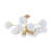 12 - Light Tiered Glass Globe Linear Sputnik Semi Flush Mount