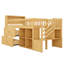 Lit mezzanine bas en bois avec escalier-1560739811