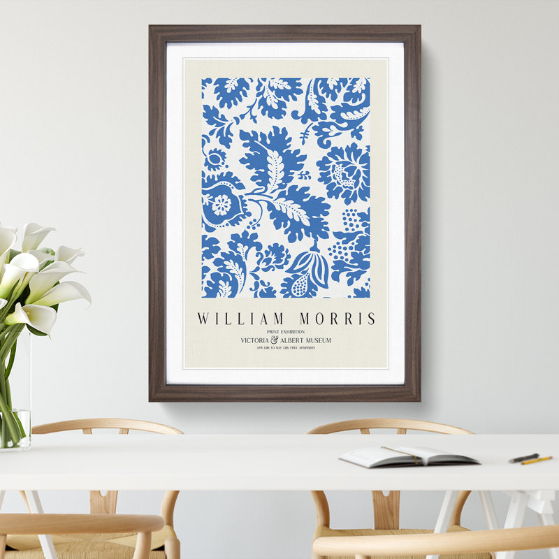 Venetian Pattern by William Morris - Picture Frame Art Prints, 36cm H x 27cm W x 2cm D, Walnut