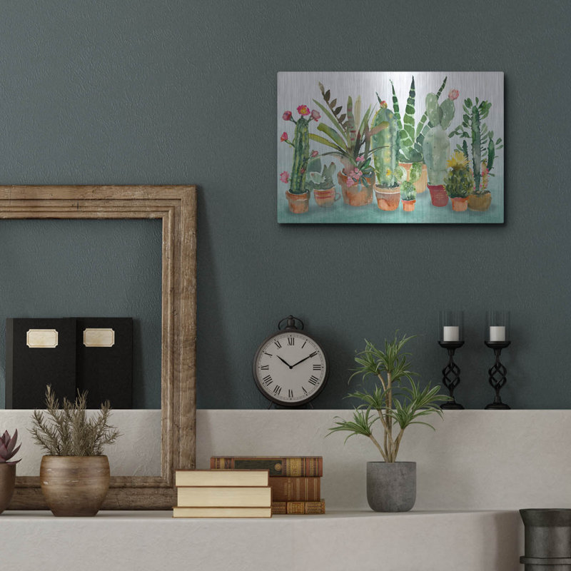  «Beautiful Cactus Garden» par Jean Plout, art mural en métal, 16 po x 12 po, H 12 po x l 16 po