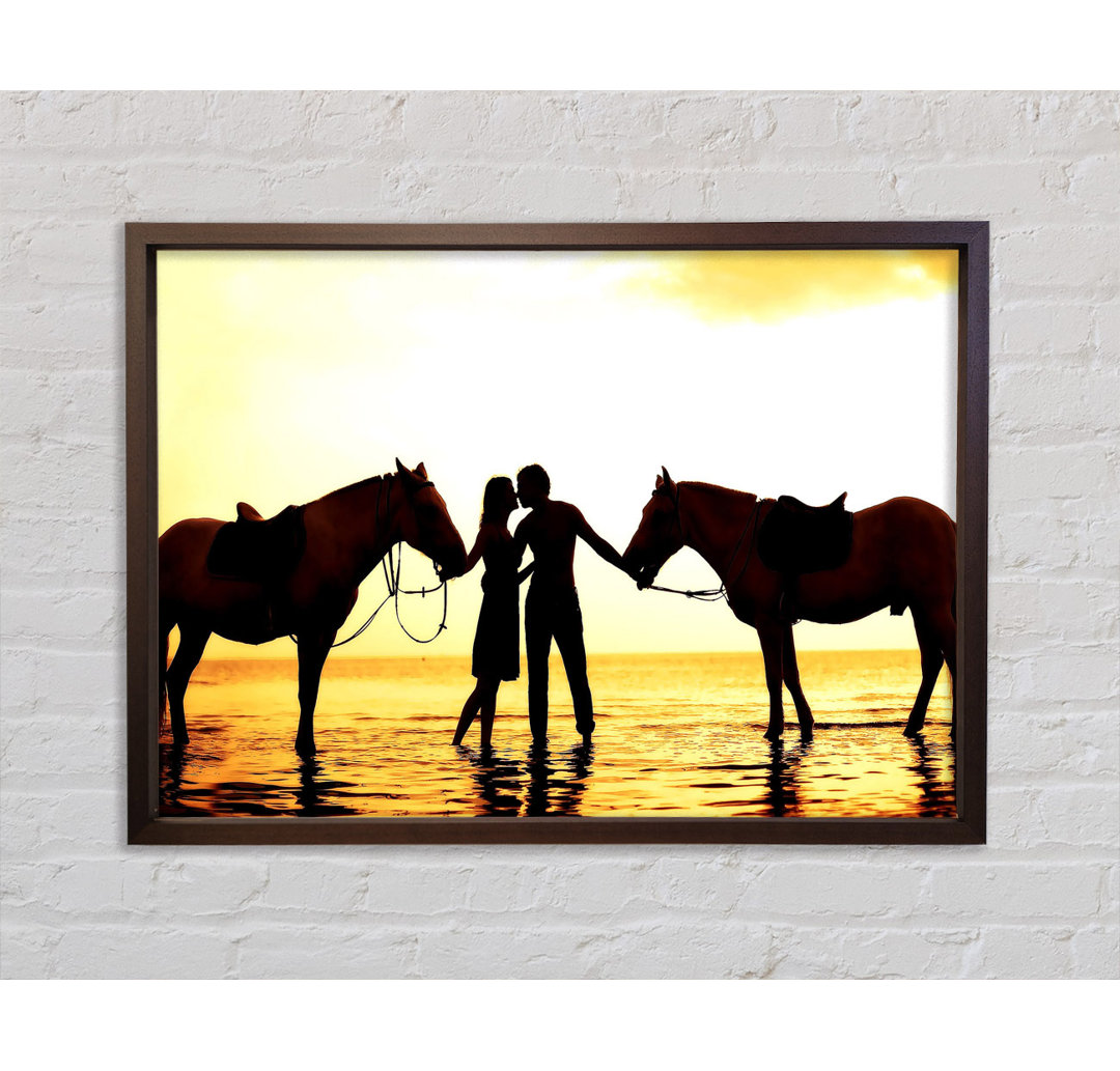 Riding Horses On The Beach - Einzelbildrahmen Kunstdrucke auf Leinwand