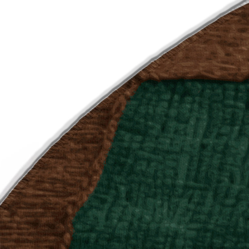 Tapis d'intérieur et d'extérieur à carreaux vert, Rond 5 pi