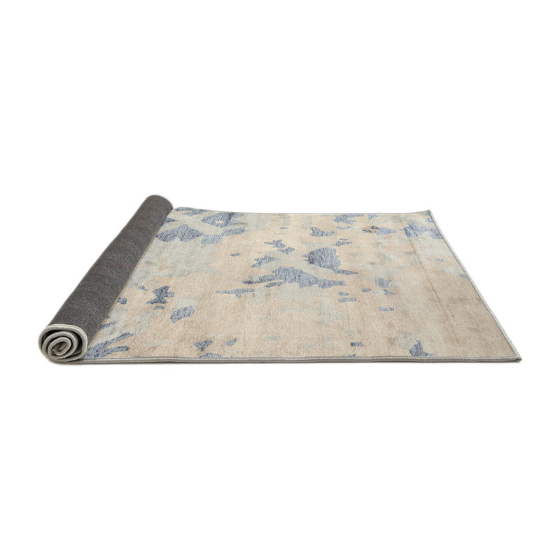 Tapis abstrait gris / beige, Rond 7 pi