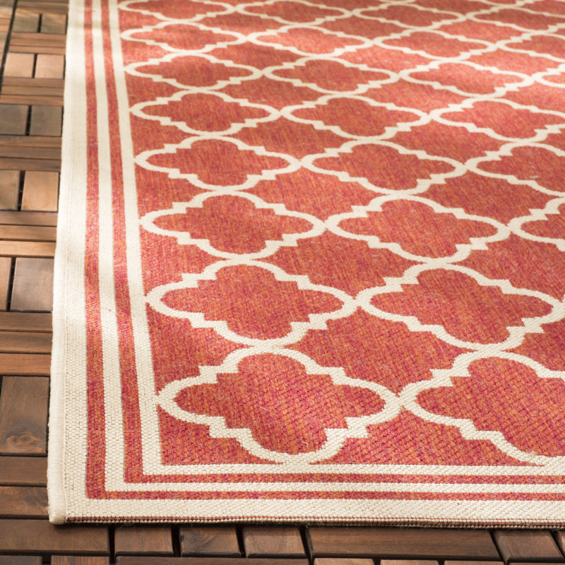 Adler Performance Geometric Indoor/Outdoor Area Rug, Round 6'7"