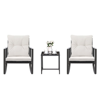 2 - Person Patio Dining Set with Square Table , Cushions Included