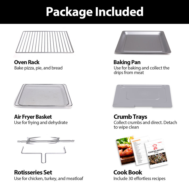 Combiné grille-pain à grille-pain avec rôtissoire et déshydrateur 19-en-1 32QT Beeliciy