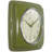 Square Retro Wall Clock, Olive Green, 9.25"
