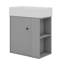 Meuble-lavabo moderne flottant avec lavabo en céramique - Rangement sur le côté droit