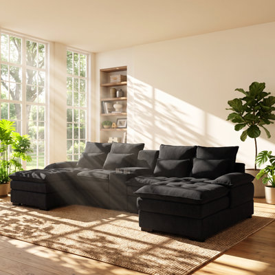 Canapé modulaire rembourré en U à 6 places l 130 po x P 57 po x H 35 po AijiaFurniture