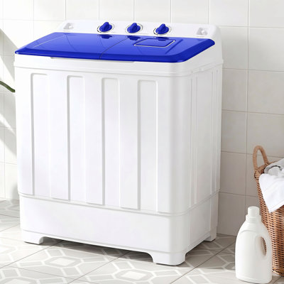 30 LBS Twin Tub Portable Washing Machine - Dual Wash & Spin Capacity With Built-In Drain Pump & Energy-Efficient Motor For Large Families
