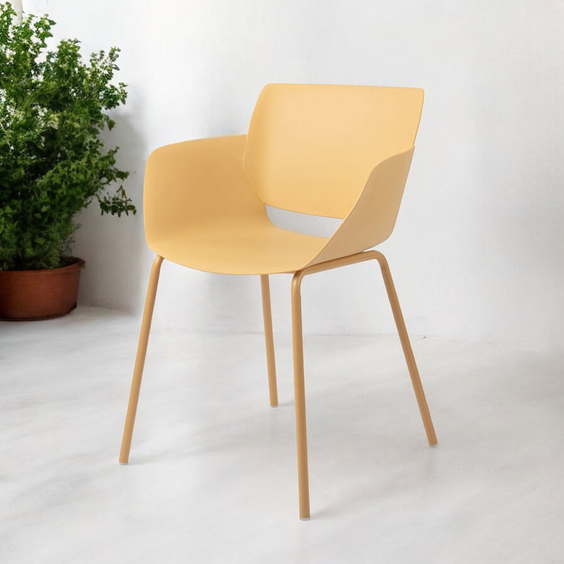Mahowny Patio Dining Armchair, Yellow