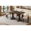 Table de salle à manger rustique 60 "avec base en tréteaux et pieds courbés-1138921478