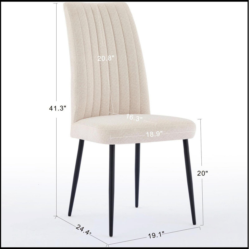 Ensemble de 2 chaises de salle à manger réglables en velours beige, Beige